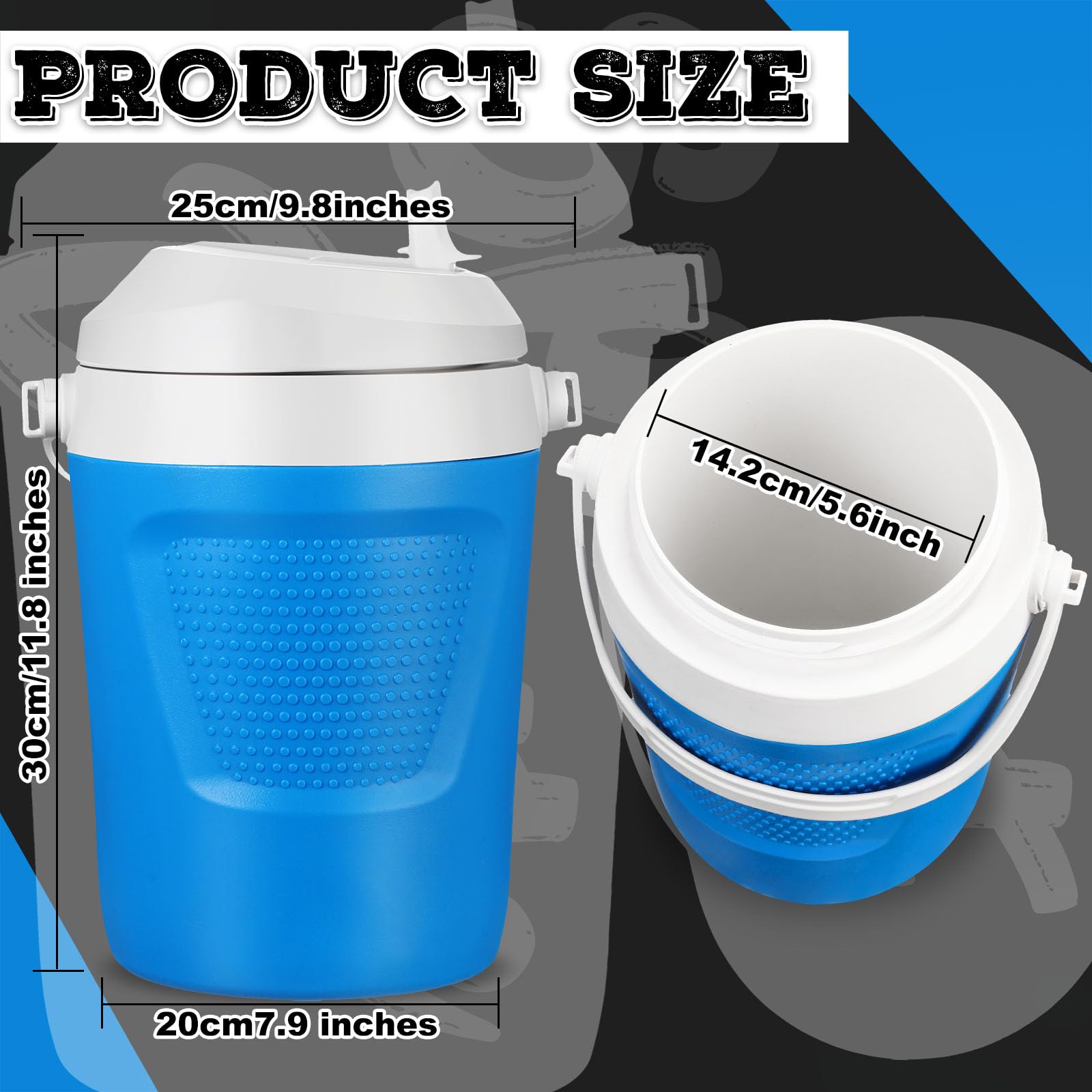 Teenyyou Jarra de agua de 1 galón con asa, botella de agua portátil para béisbol, fútbol, gimnasio, fútbol, camping, playa, deportes, portón trasero, picnic