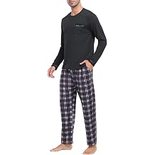 MoFiz Mens Pajamas Set Long Sleeve Sleepwear Soft Christmas Pajamas 2 Piece Loungewear Warm Pjs Sets for Winter Holiday