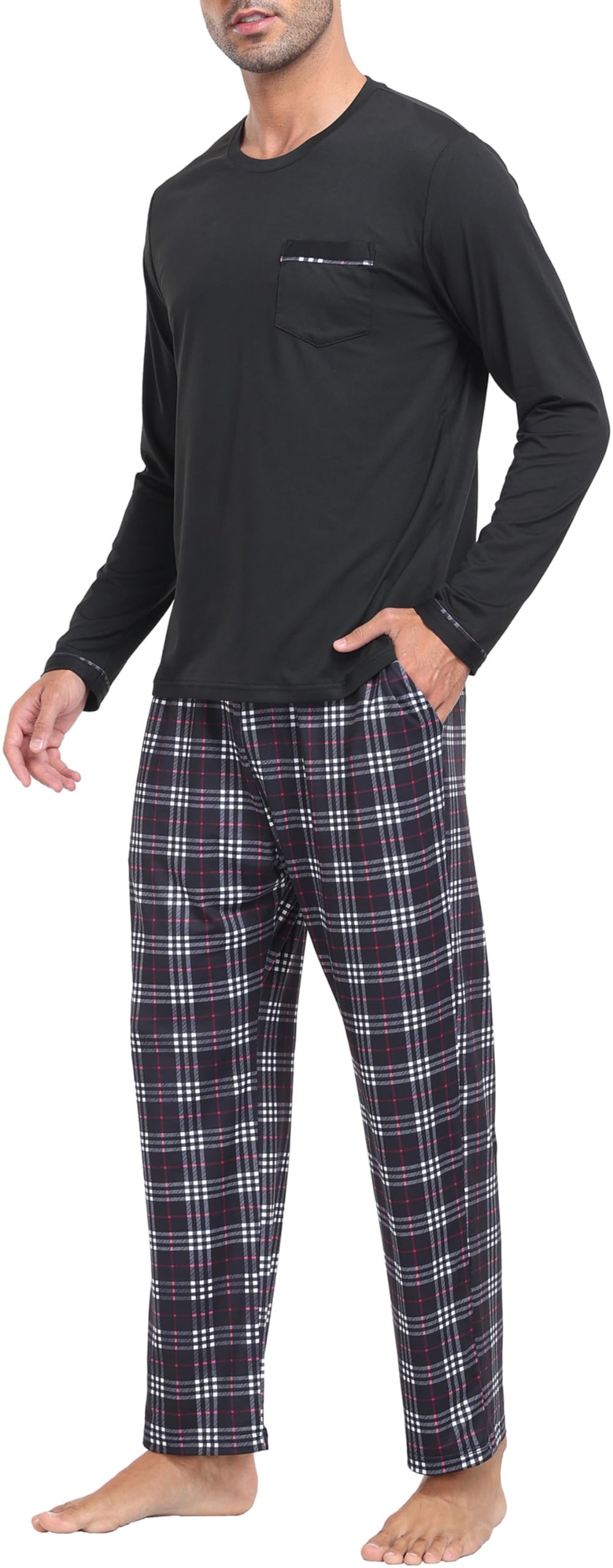 MoFiz Men's Christmas Pajamas Set - Soft Long Sleeve Sleepwear for Winter Holiday - Cozy 2 Piece Loungewear Pjs
