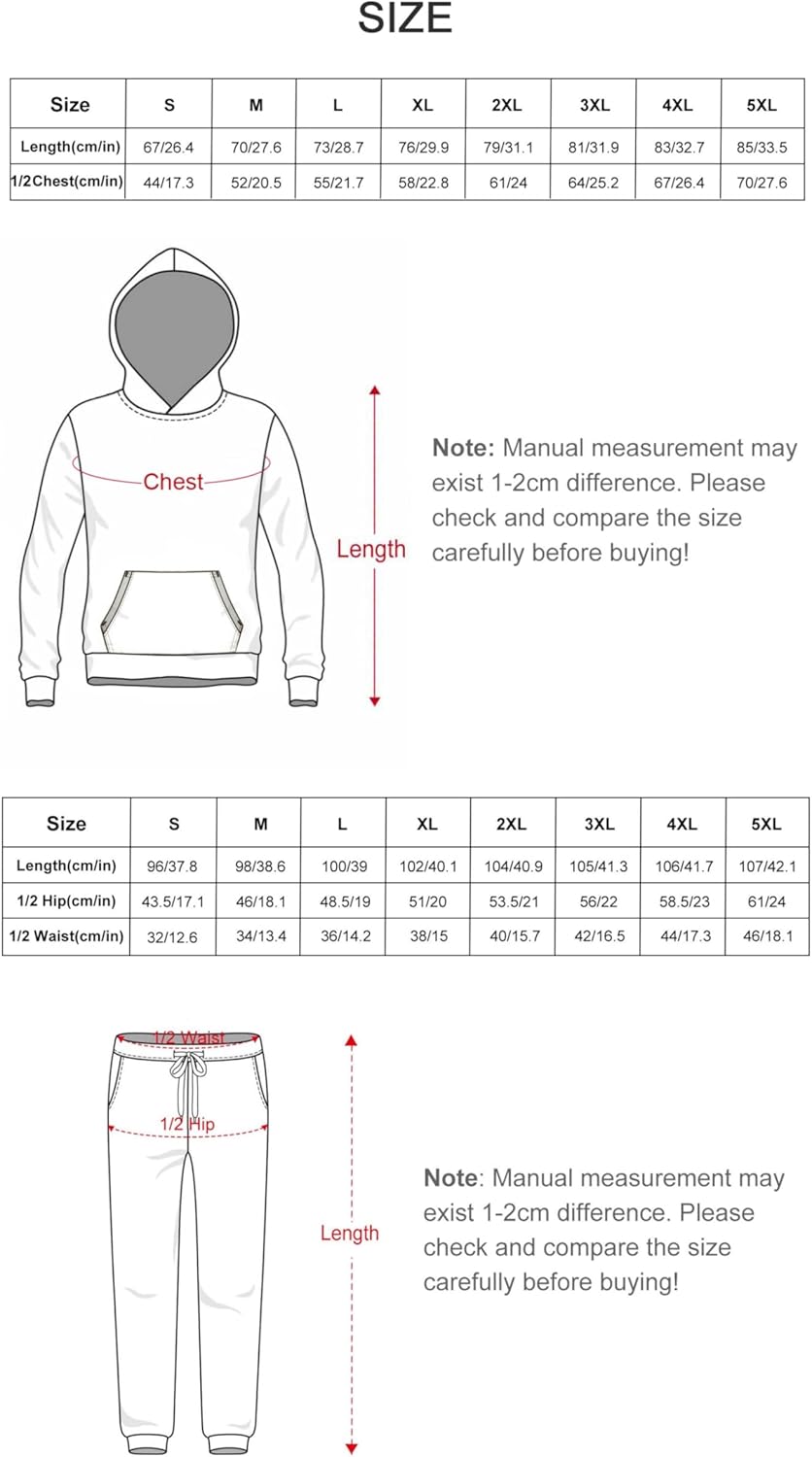 Men Graphic American Flag Print Hoodie and Joggers Set 2 Piece Tracksuit Sweatpants Pullover Lounge Set