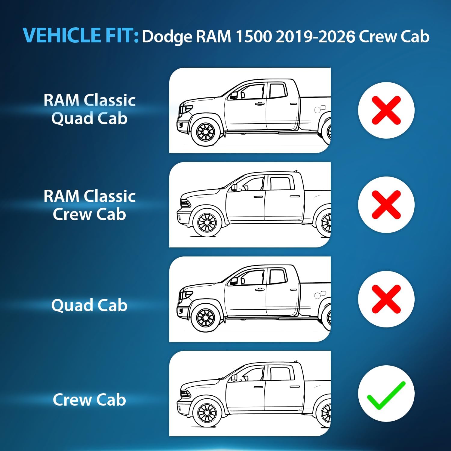Nilight in Channel Rain Guards for Dodge RAM 1500 2019-2026 Crew Cab Side Window Vent Visors for Rainy Weather, Highway Driving, Sun Glare & Wind Noise Reduction-4pcs