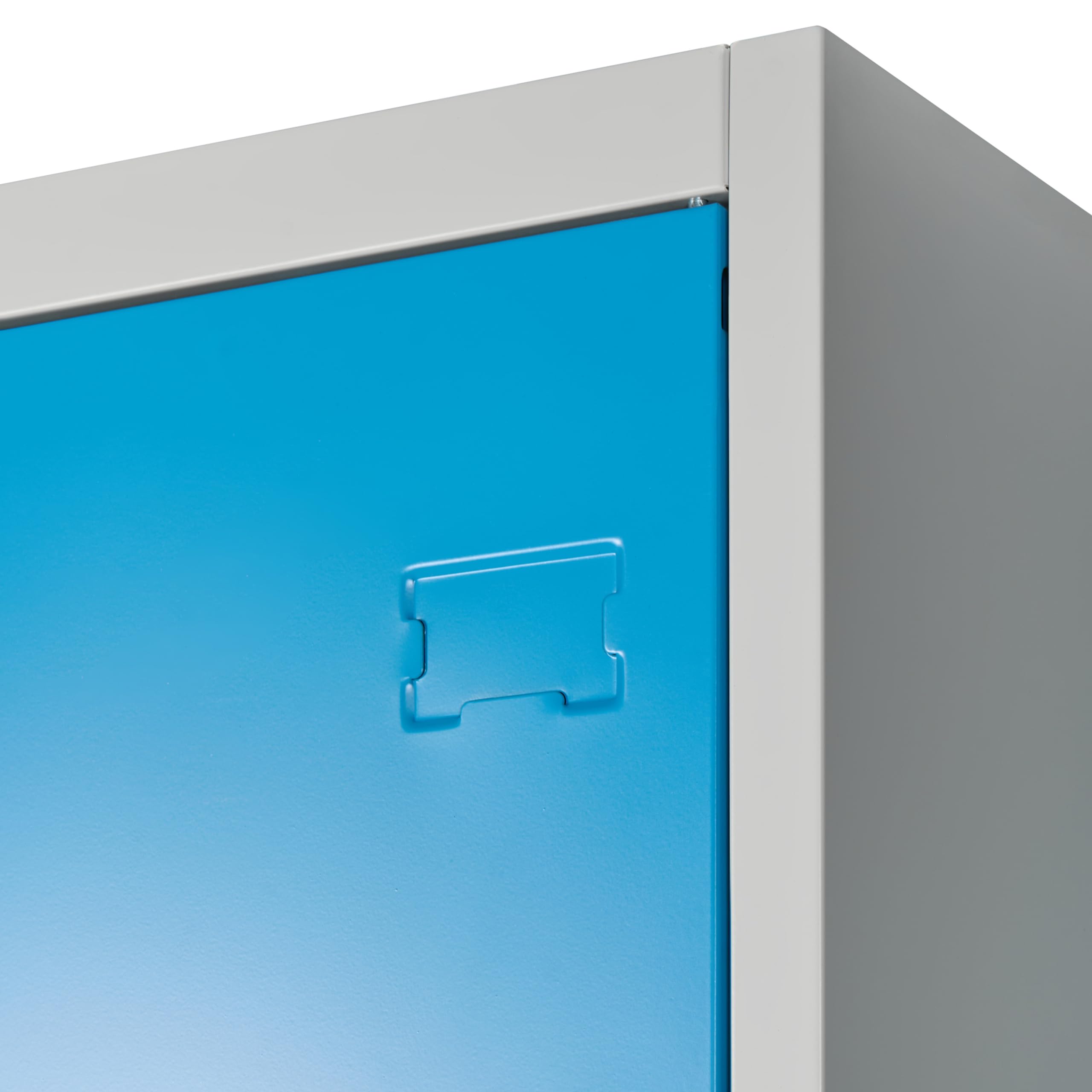 Beliani Viererspind Umkleideschrank 4-türig mit Sitzbank Metall grau/blau abschließbar Athlete