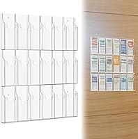 Vista 11 de Soporte acrílico para folletos, 3 revistas y 6 soportes para folletos, soporte de pared transparente para folletos, soporte de pared para folletos