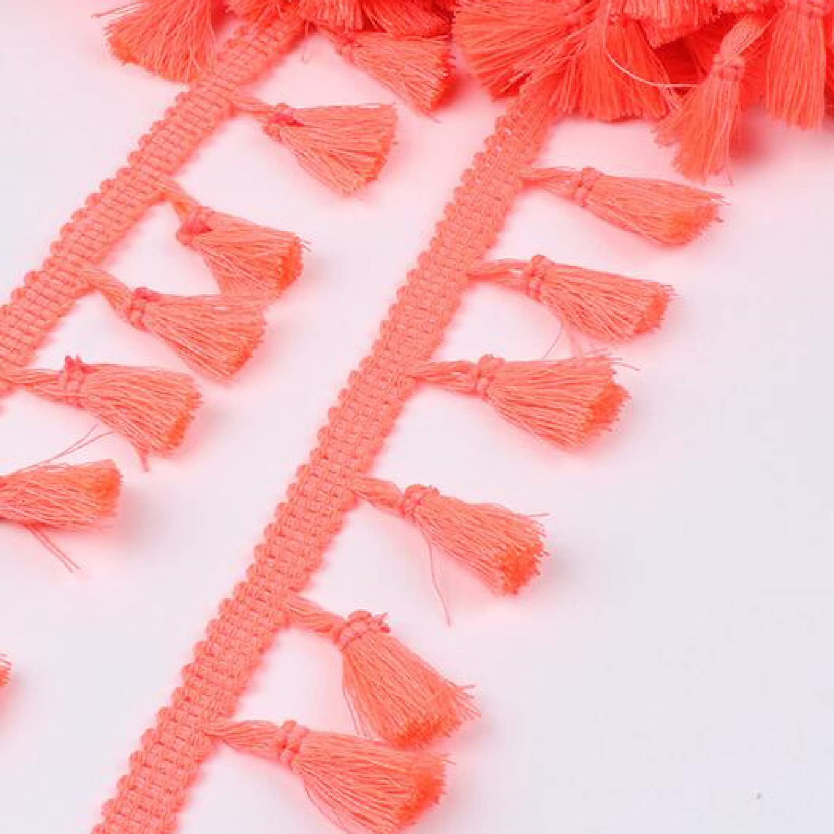 Garniture à Franges à Pompons, Ruban à Franges en Dentelle, 2 mètres, for Confection de Robes de mariée Latines, Rideaux Faits à la Main(Transparent)
