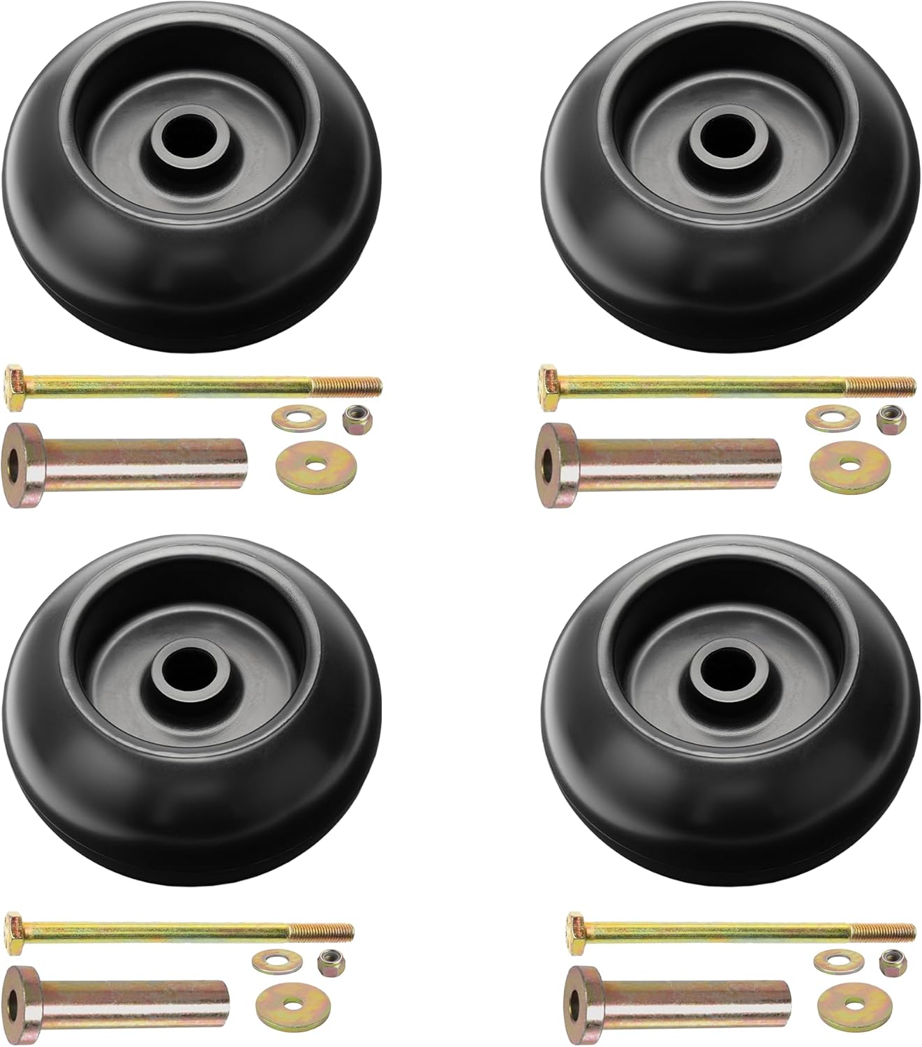 SINTIKI Anti-Scalp Deck Wheels for Exmark Kubota Toro Mowers - 5/8" Bore Kit for Smooth Lawn Cuts