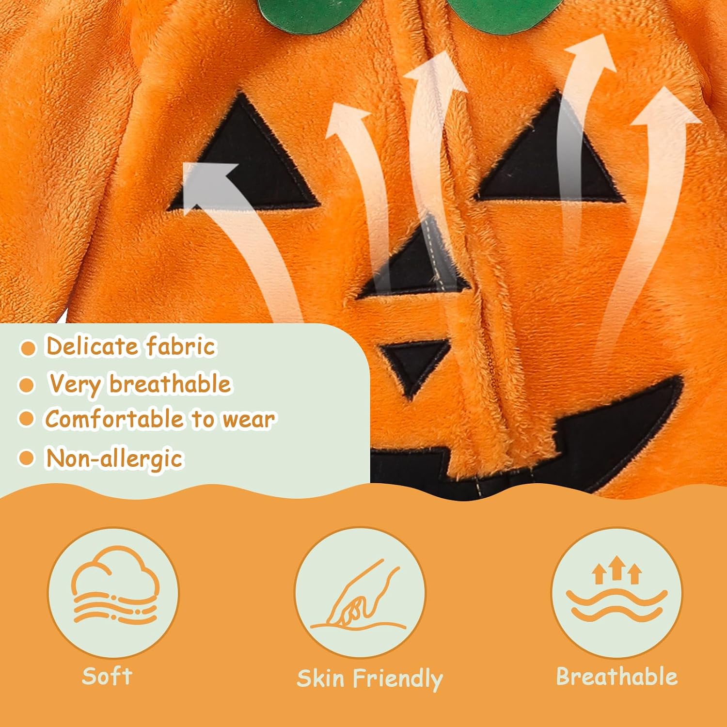 Baby Halloween Costumes, Cute Infant Pumpkin Outfit Hoodie 0-18M