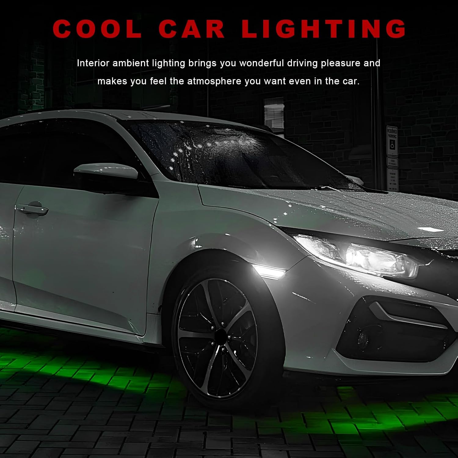 6 PCS LED Strip Underbody Light, 12V 1Ft Waterproof Lamp Bright Vehicle Strip Light with 9 Inch Wire, Flexible Underglow LED Lamp Exterior Decoration for Car Truck SUV (Green)