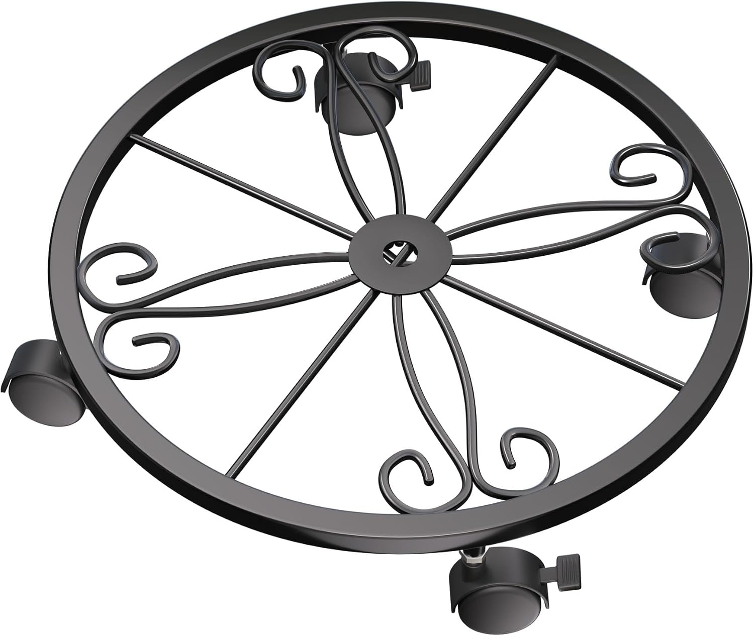 10" Plant Caddy with Wheels, 1 Pack Plant Stand with Wheels, 360° Lockable Plant Rollers Plant Dolly, Plant Tray with Casters for Indoor and Outdoor.