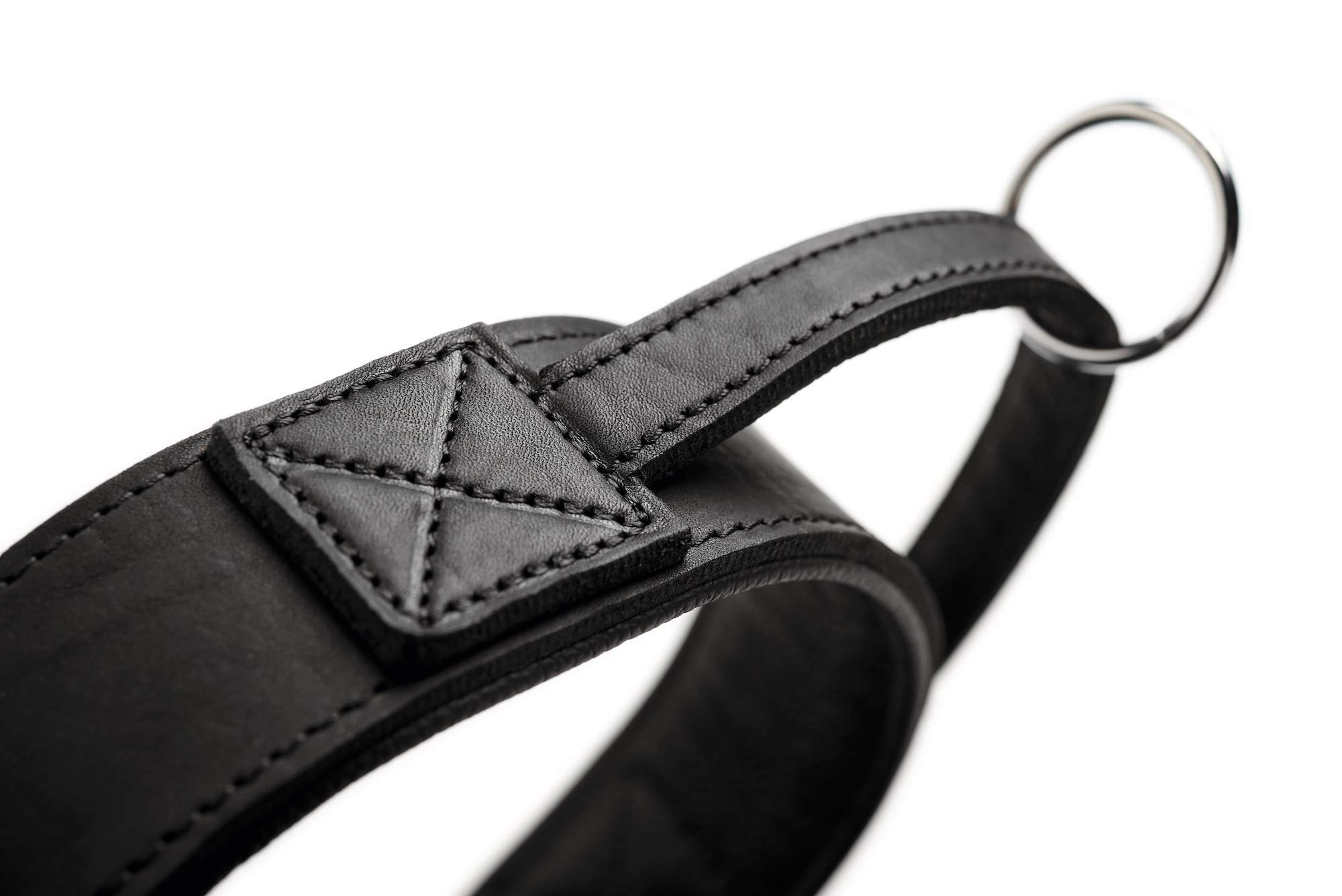 HUNTER Collar de Entrenamiento con asa Larvik, 65 67014 Piel de Vaca Genuina Suave, Negro, L