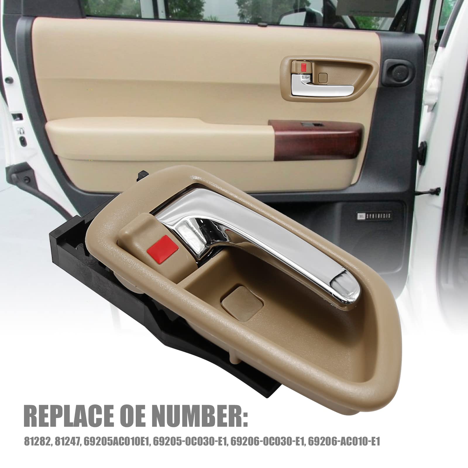 4Pcs Inside Interior Door Handle Front & Rear for Toyota Sequoia 2001-2007 Beige 4Pcs Inside Interior Door Handle Front & Rear for Toyota Sequoia 2001-2007 Beige