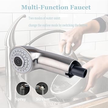 Extendable Spray Wand Fits Grohe 46312SD0 / 46298SD0 Grohe Kitchen Faucet Parts, RV Faucet Parts, RealSteel