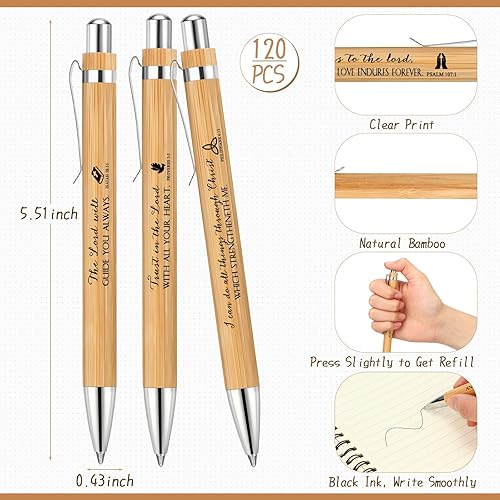 Miniatura 3 de Ctosree 240 unidades de regalos cristianos a granel inspiradores de papel kraft para mujeres, diario de oración con versículos bíblicos, bolígrafos