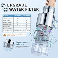 Vista 2 de CECEFIN Filtro de agua para fregadero, extensor, aireador, 9 cartuchos que reducen el cloro para baño o cocina, lavado de ojos, sistema purificador