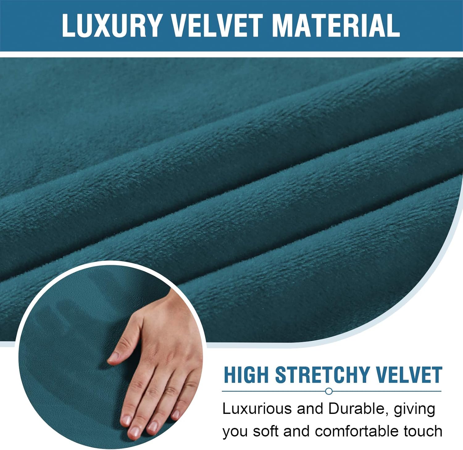 H.VERSAILTEX Velvet Home Office Chair Covers Stretchable Computer Desk Chair Covers Mid - High Back Universal Executive Boss Gaming Chair Covers Removable Machine Washable, Dark Teal