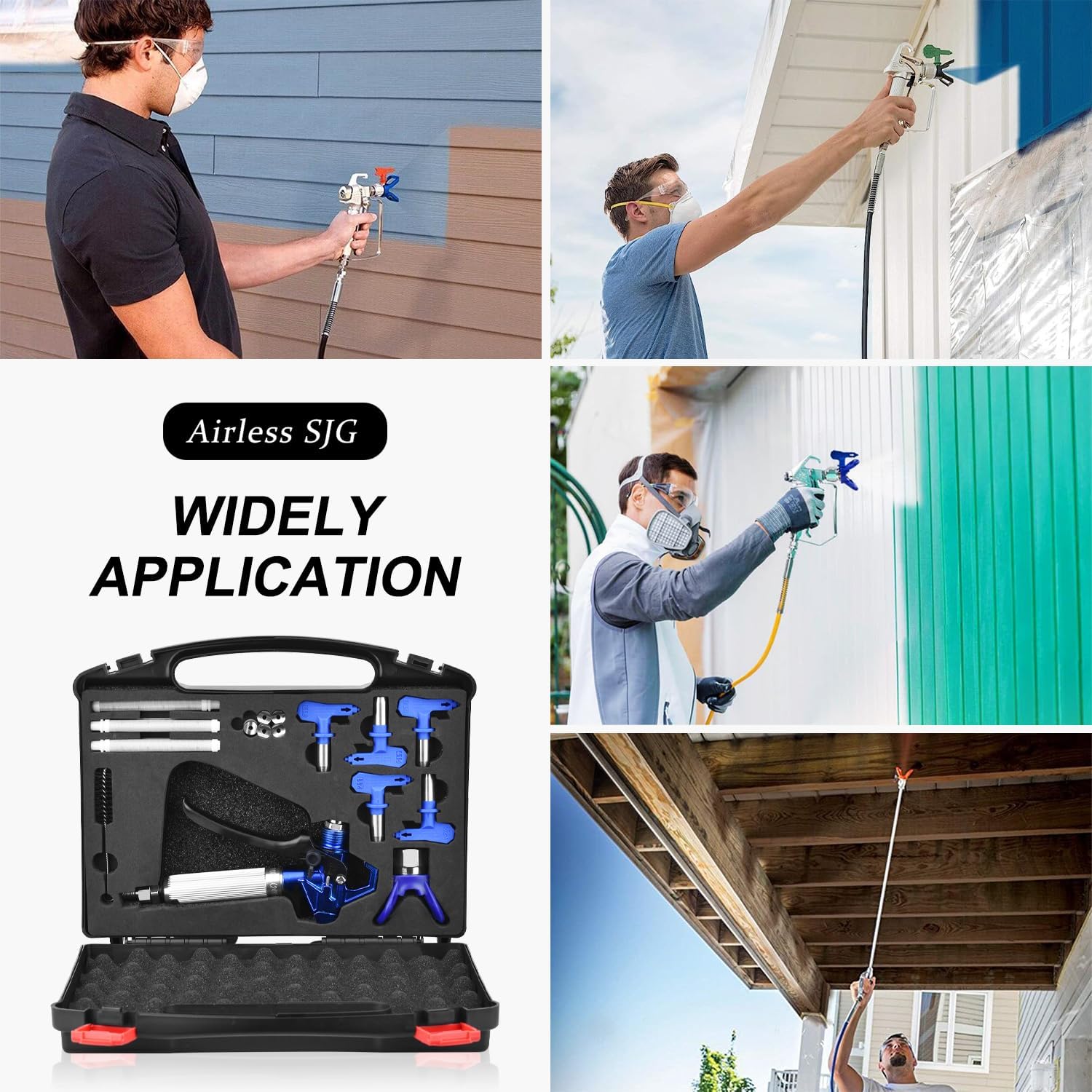 3600 PSI High Airless Paint Sprayer Gun, with 1 Tip Guard 5 Spray Tips and 5 Airless Paint Spray Gun Filter (211,313,415,517,623)