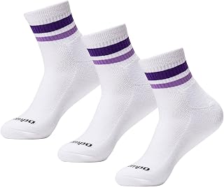 Performance Golf Socks – Premium Quarter-Height Socks with Bold Stripes, Cushioned & Breathable (Stripe 3-Pack)
