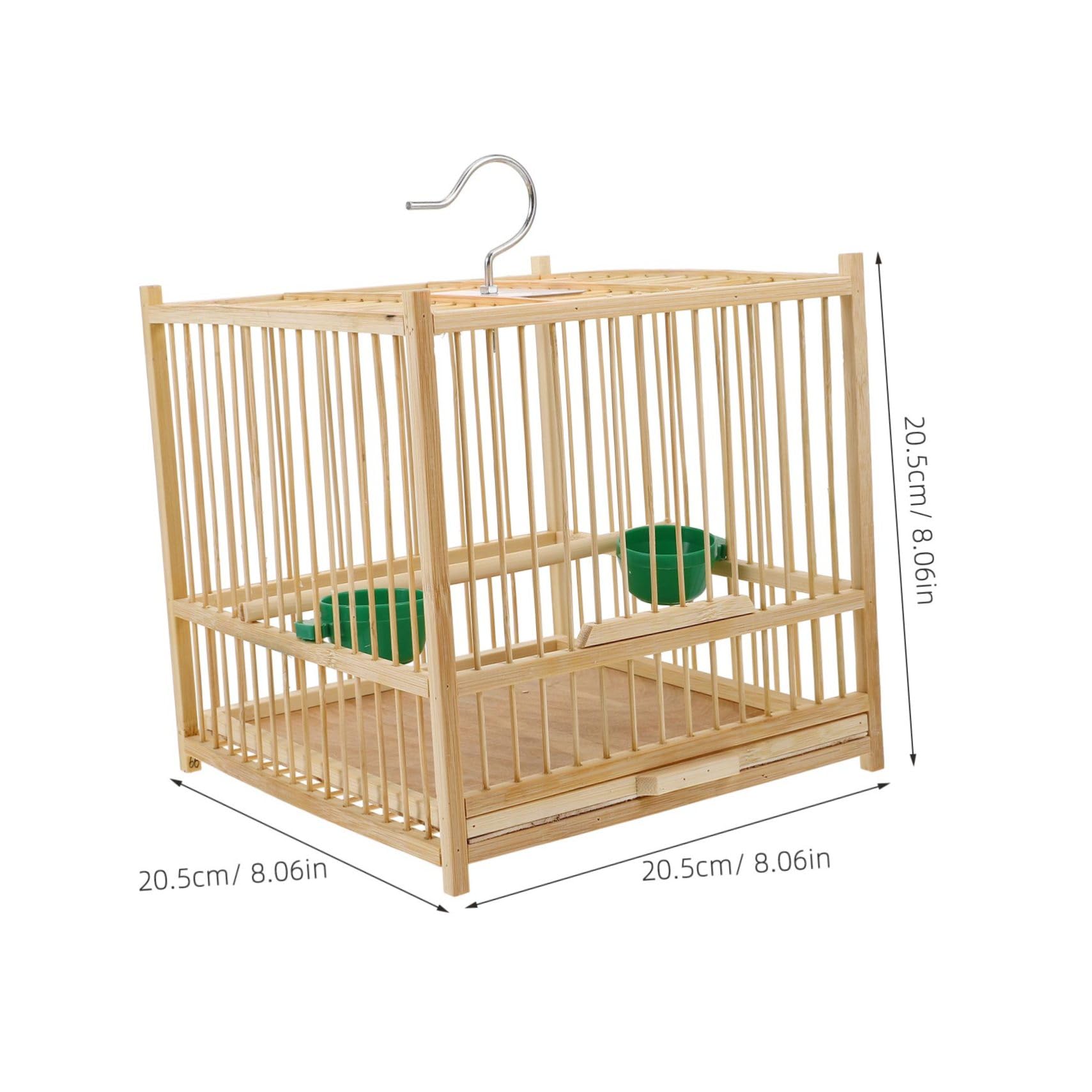 JECOMPRIS Elegant Handmade Bamboo Bird Cage for Small Birds Parakeet Cockatiel Lovebird Sturdy Easy to Clean - Image 3