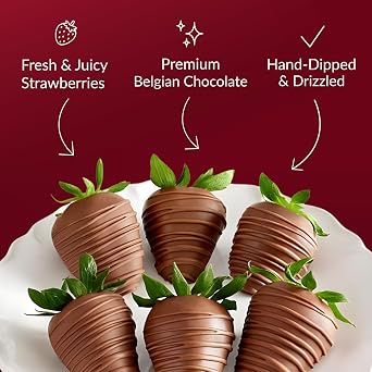 Shari's Berries Artisan Belgian Milk Chocolate Strawberries (12 Count)