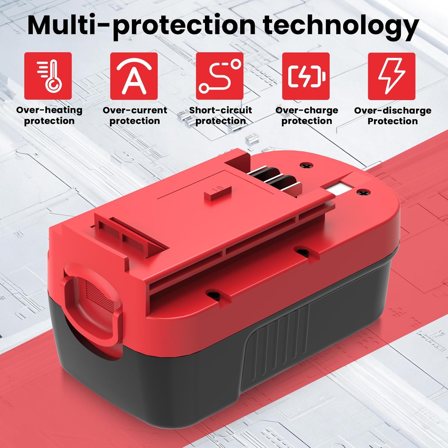 2Pack 4.5Ah HPB18 Ni-Mh Replacement Battery for Black and Decker 18V Battery HPB18 HPB18-OPE Compatible with Black Decker Battery 18 Volt Tools A1718 FS18FL Firestorm Cordless Power Tool (2Pack-1)