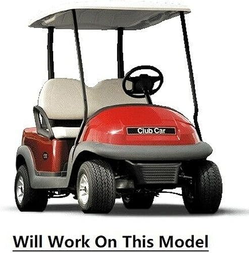 Vista 171 de Huskey - 2 fundas de asiento delantero para carrito de golf EZGO Medalist/TXT 94-13, costuras de diamante negro y azul de dos tonos con ribete azul