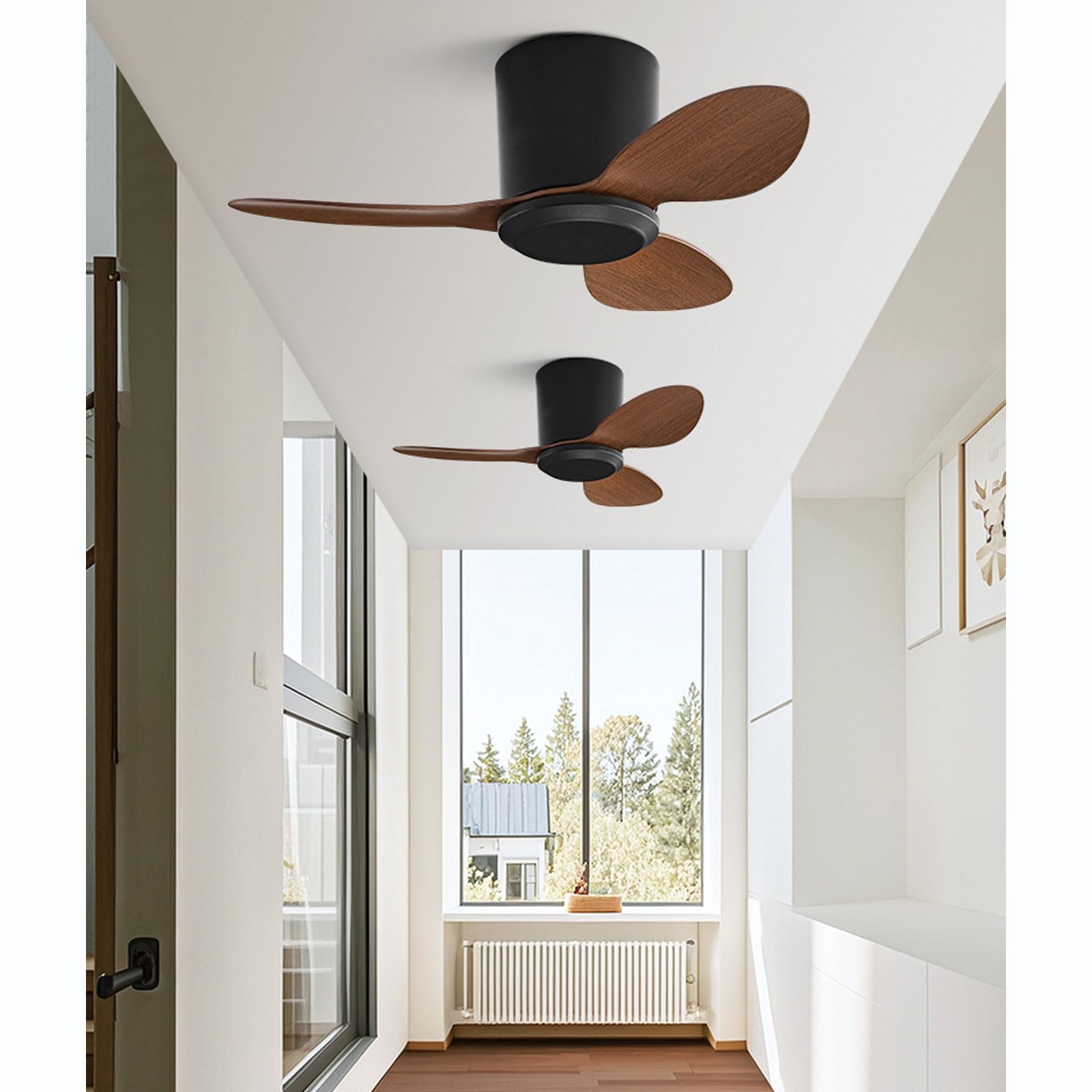 Ventilatore da soffitto senza luce Piccolo ventilatore da soffitto moderno con telecomando 6 velocità ventilatore da soffitto senza luci per ristorante camera da letto Patio (25 pollici)