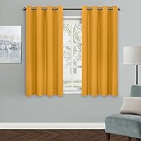 Vista 31 de MYSKY HOME - Cortinas opacas amarillas para sala de estar y dormitorio, cortinas de 84 pulgadas de largo, con ojales, cortinas de oscurecimiento
