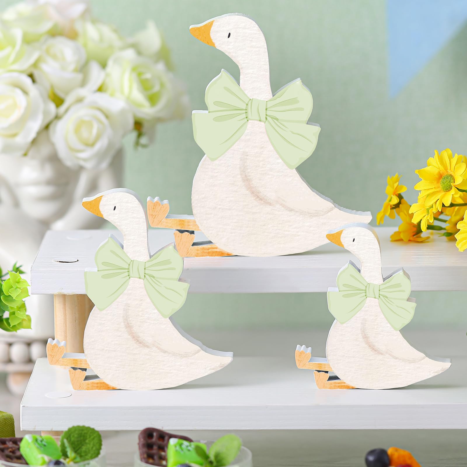 Photo 1 of !! BROKEN GOOSE HEAD FINAL SALE!!
Lineshading 3 Pcs Silly Goose Birthday Party Decoration Sage Green Bow Wooden Silly Goose Baby Shower Decor Funny Table Centerpiece Gift for Party Favor Desk Tiered Tray, 5.9/4.7/3.9 Inch