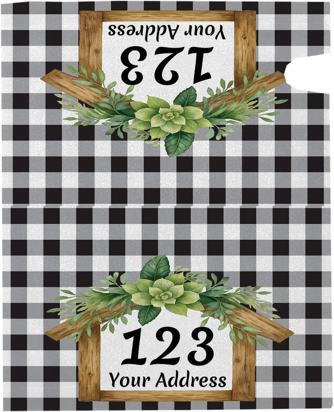 Personalize Custom Mailbox Cover, Customized Mailbox Wraps Flowers Wreath Address Numbers, Personalized Mail Box Magnet Decor Post Letter Box Covers Standard Size for Outside Garden Yard