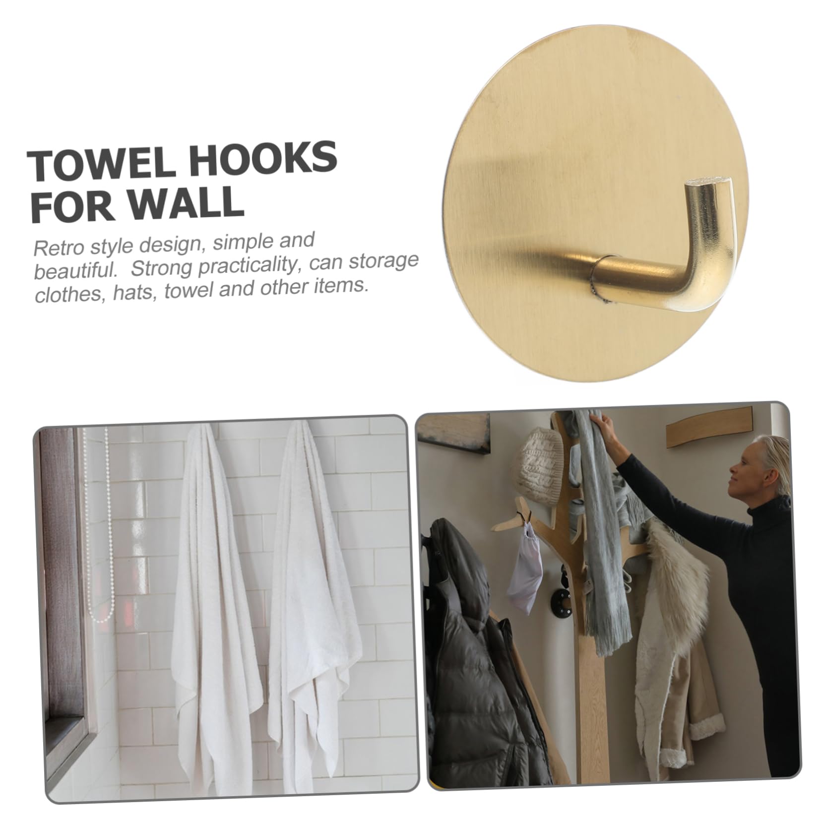 SHINEOFI Gancho Adhesivo Para Colgar Toallas Gancho Adhesivo Para Abrigos Toallero Gancho Para Puerta De Baño Para as Colgador De as Para 4 piezas x 4