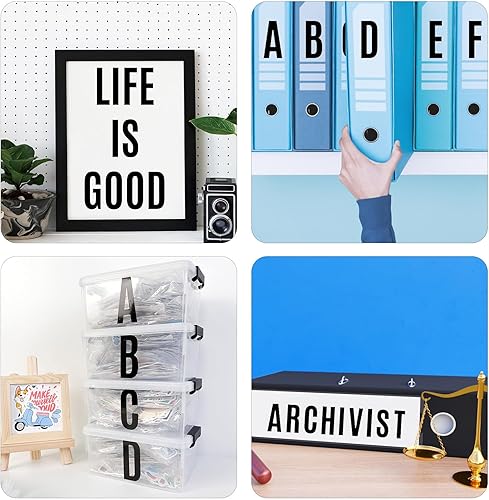 Miniatura 4 de 400 calcomanías de letras negras, 24 hojas de calcomanías de letras grandes de 2.5 pulgadas, autoadhesivas, calcomanías del alfabeto, impermeables,