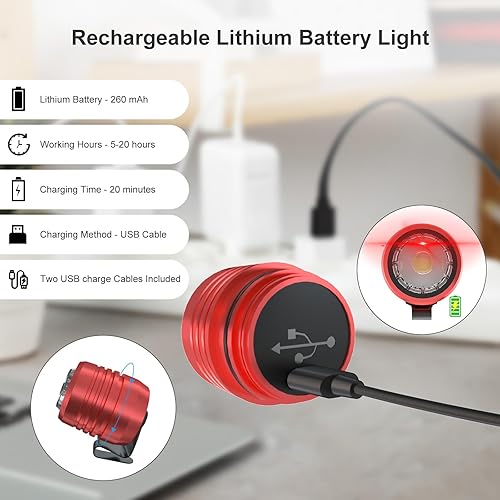 Miniatura 8 de AUKSKY 2 faros originales para Crocs, luz de cocodrilo ajustable para zapatos, accesorios de linternas para Crocs para niños y adultos, zuecos de