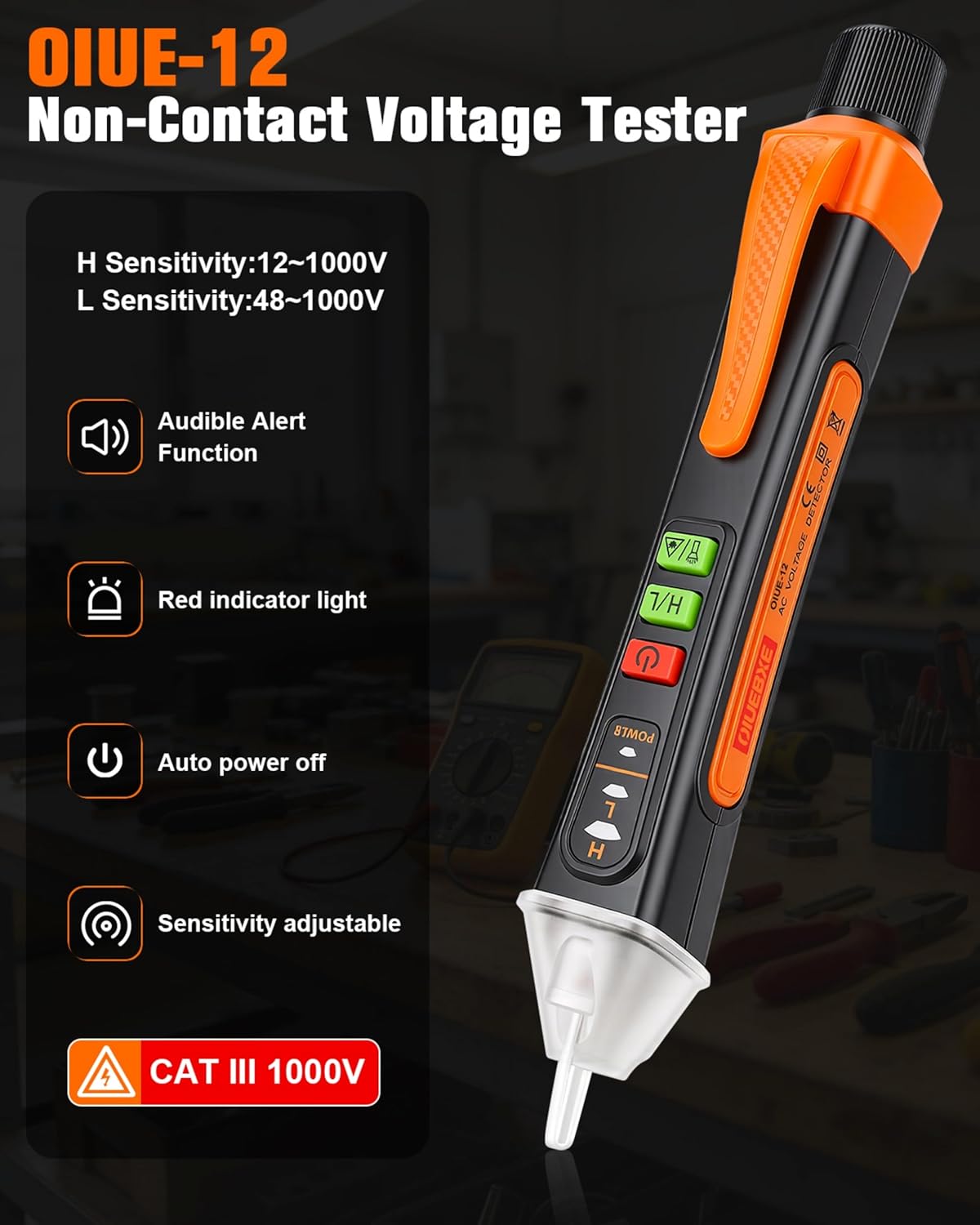 ETK3 3-in-1 Electrical Test Kit with Digital Multimeter, Non-Contact Voltage Tester & Outlet Tester, True RMS Multimeter with Silicone Test Leads for Electricians HVAC Home DIY