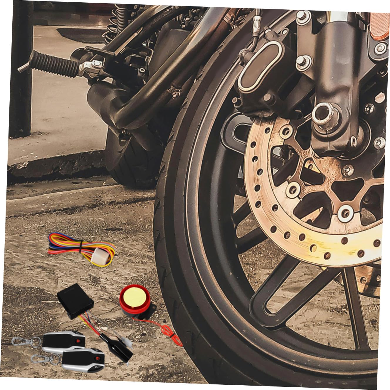 Kit Allarme Moto con Funzione Avviamento Remoto e Blocco Automatico, Dispositivo di Sicurezza in Plastica con Telecomando, per Moto