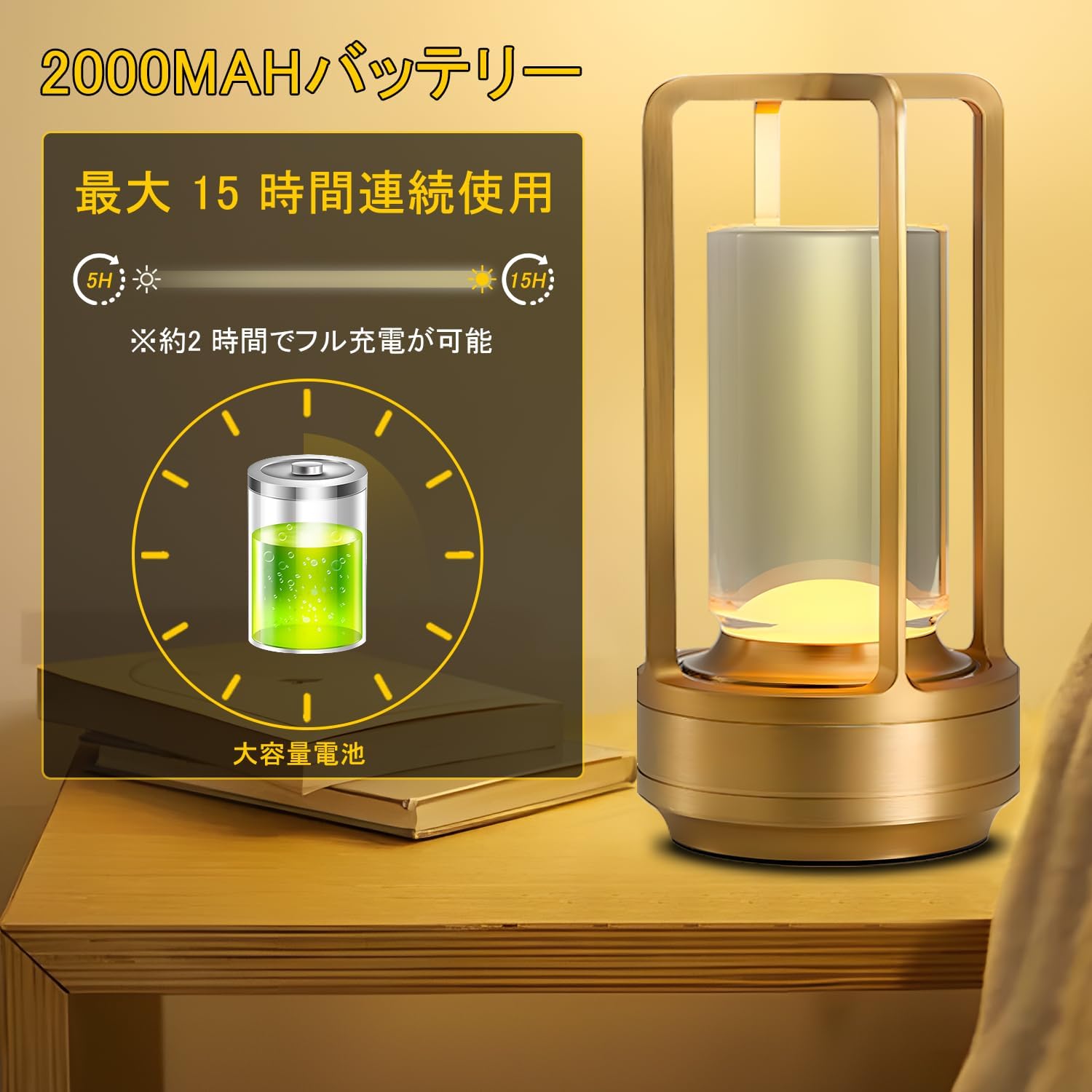 ランプ 間接照明 おしゃれ 置き型 スタンド テーブルランプ ベッドサイドランプ ルームライト 【スタディルームアートデコレーションテーブ】 2000mAh