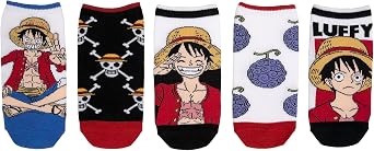 One Piece Lowcut Socks 5 Pair - Luffy - Fits Ladies Shoe Size 4-10