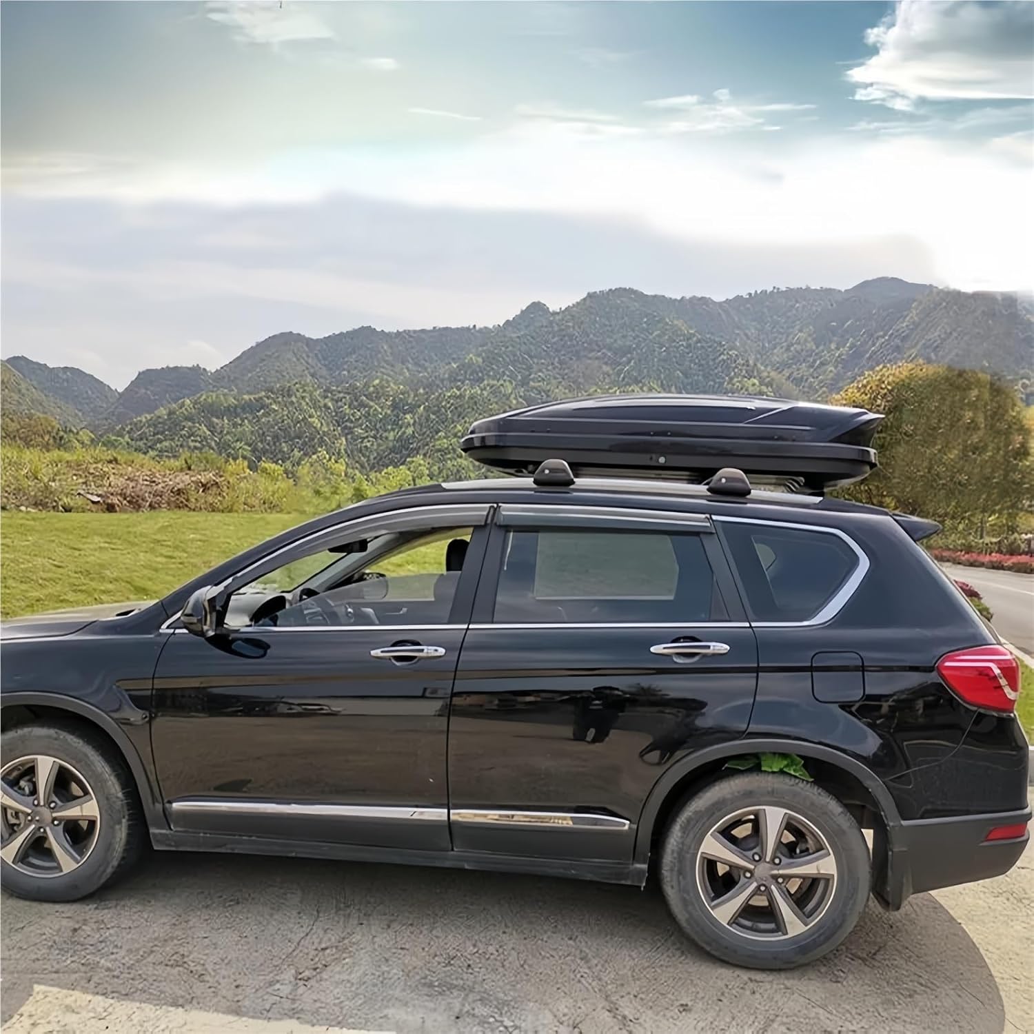 Universal 520L Roof Box ABS Car SUV Top Mount Cargo Carrier(Gray)