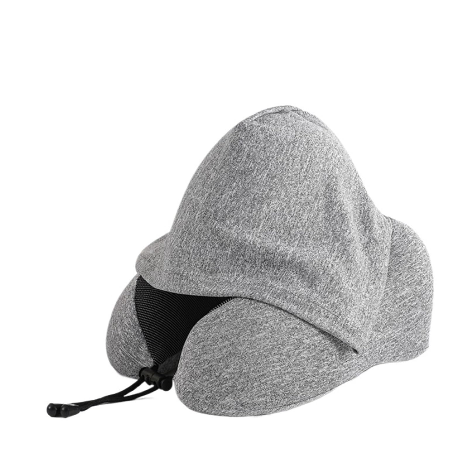 WWYYZAYC Multifunctional Hooded Memory Foam U-shaped Pillow Office Pillow Travel Cervical Pillow Easy To Store Nap(Color 06)