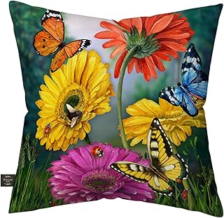 Briarwood Lane Butterflies and Daisies Indoor/Outdoor Pillow