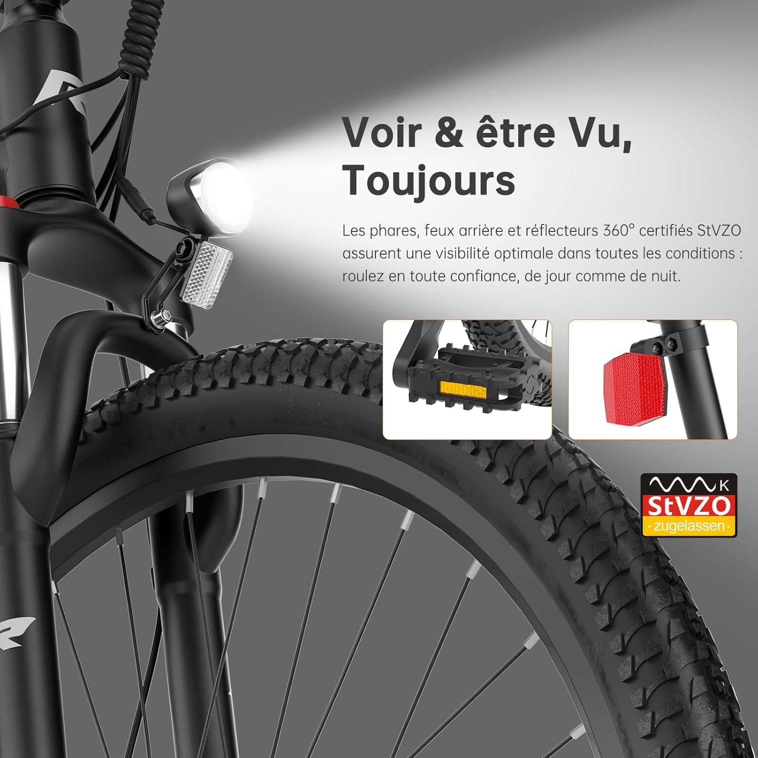 Xtremer 2/Xtremer 3 Vélo Électrique, 27.5"/29" VTT Électrique Homme Femme, Moteur 250W, Autonomie 120KM, Frein à Disque Hydraulique, Vélo Électrique en Montagne pour Adulte