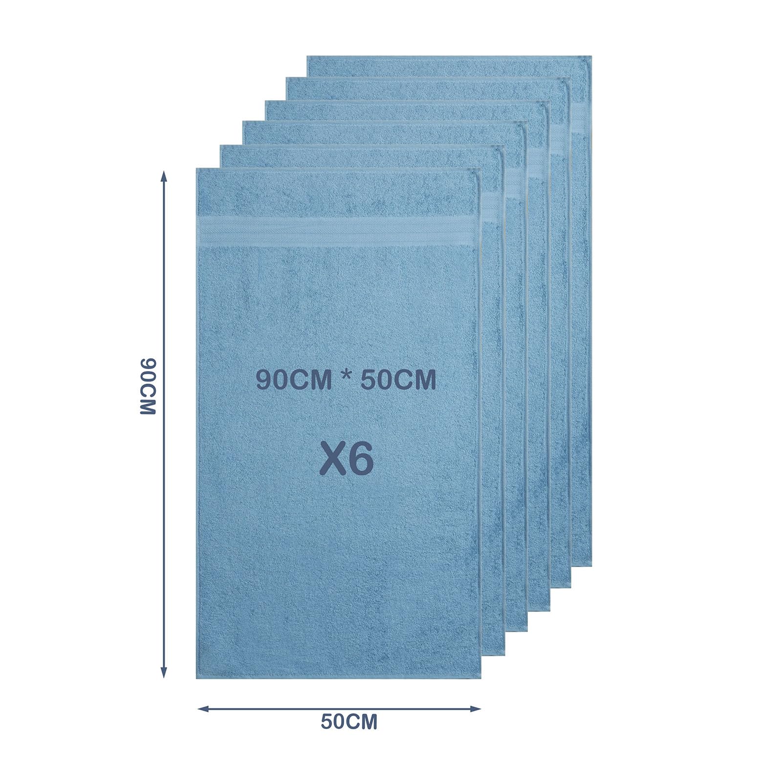 nice homeit - Set 6 Asciugamani viso e ospite in Cotone 40x75 in 100% cotone filato ad anello – set asciugamani bagno viso e bidet Extra Morbidi e Assorbenti. MADE IN ITALY - BLU