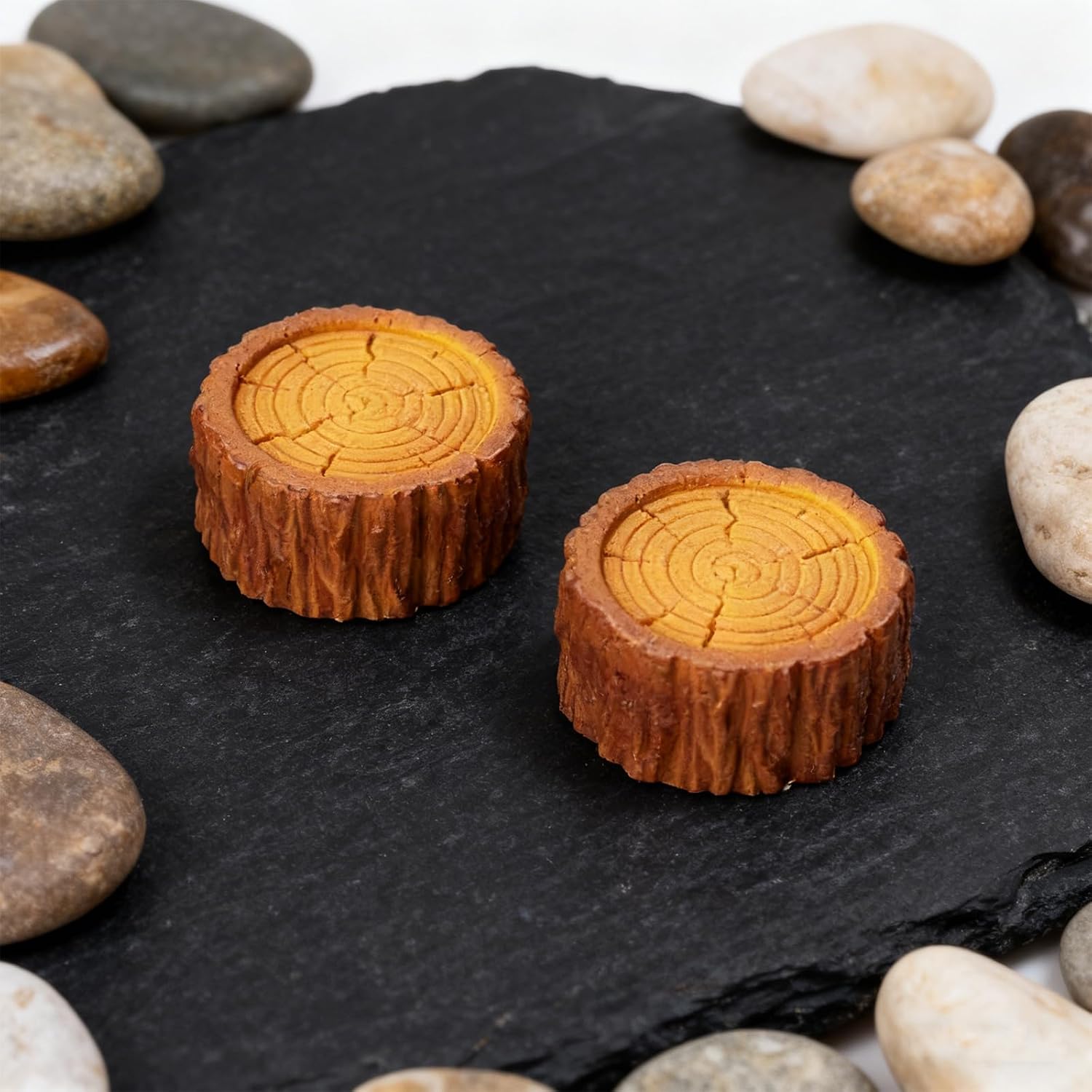 Silicone Tree Stump Molds, Black, Nonstick 6-Cavity Tree Stump Baking Pan for Mousse, Cupcake, Muffin, Chocolate, Cupcake, Candy, Resin, 11.65 x 6.81 x 1.50 inches