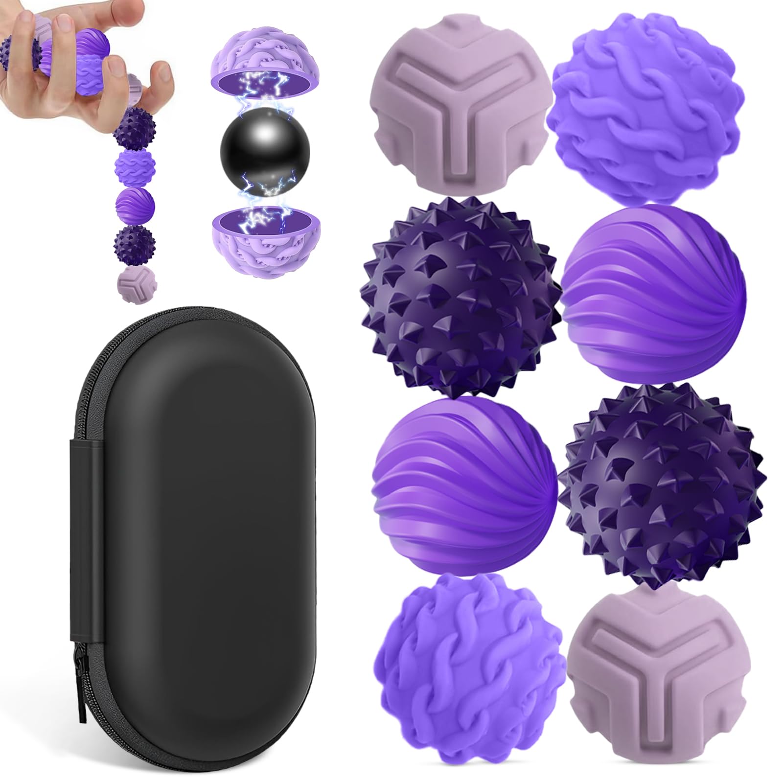 8 PCS Magnetic Balls Fidget Toys for Adults & Teens, Magnetic fidget balls