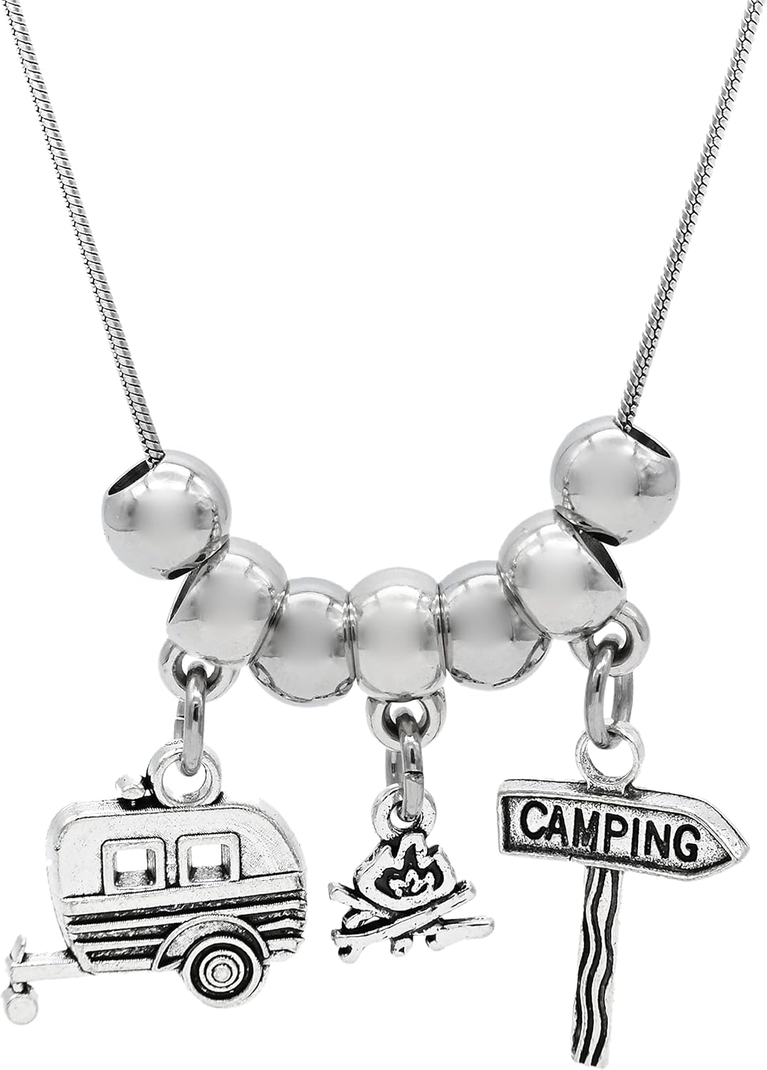 Camping Beads Necklace, 18 Inch Chain