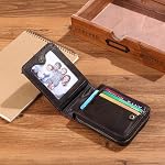Wallets for Men Leather Wallet RFID Zip Around Bifold Credit Card Holder