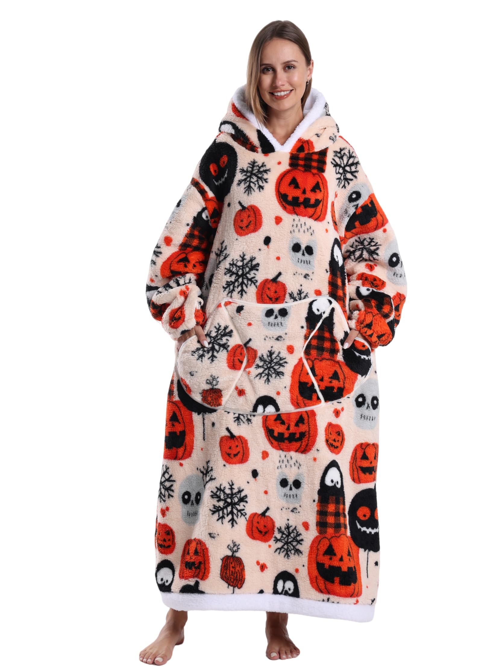 Pterygoid Extra Long Oversized Blanket Hoodie,Hooded Wearable Blanket with Sleeves for Women and Men,Soft Fleece Giant Sweatshirt with Pocket Gift for Adult Teenager