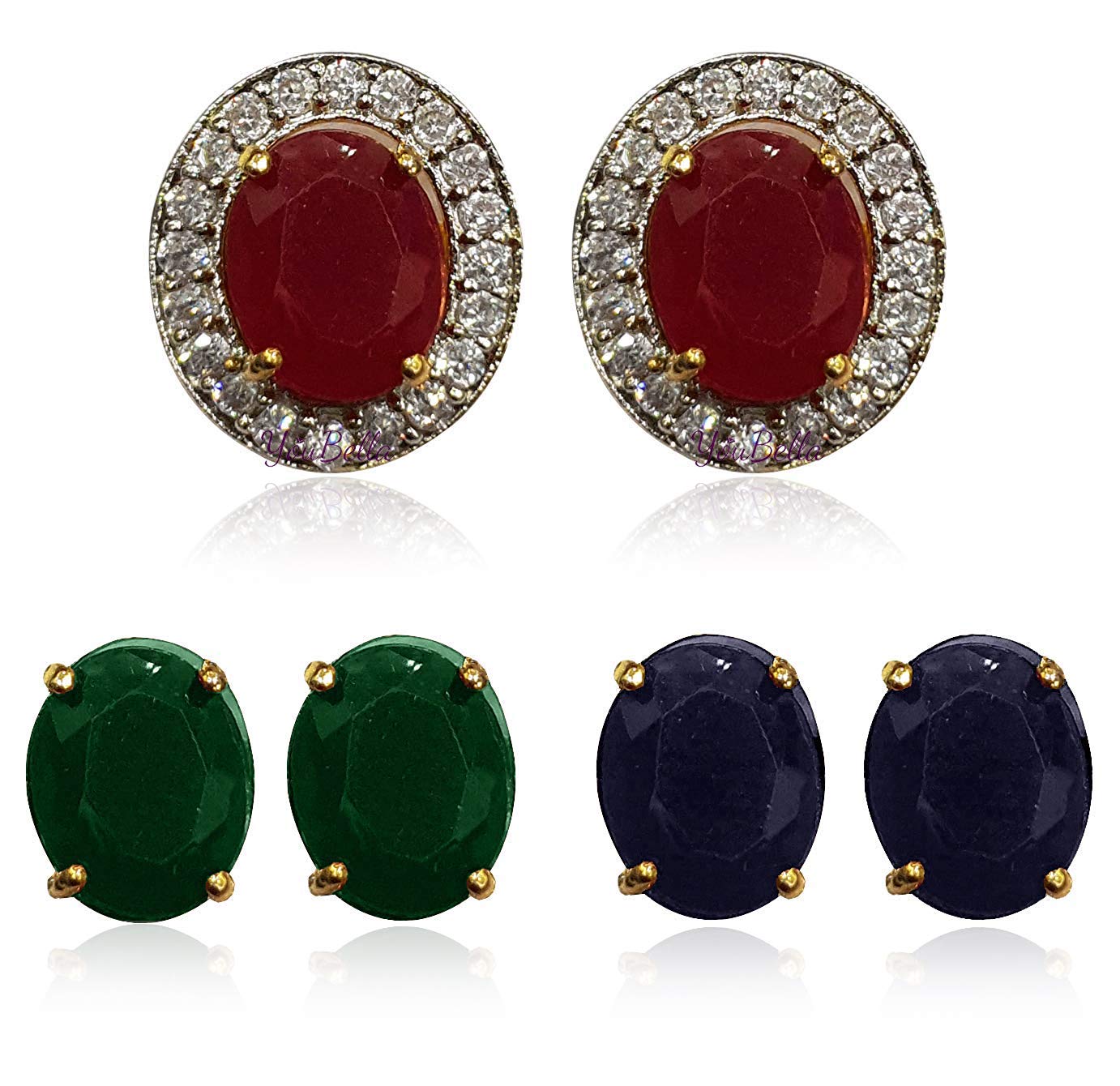 YouBella American Diamond Jewellery Multi-Color Interchangeable Triangular Shaped Earrings for Girls and Women : Best Rakh... - Review, Price and Buying Guide