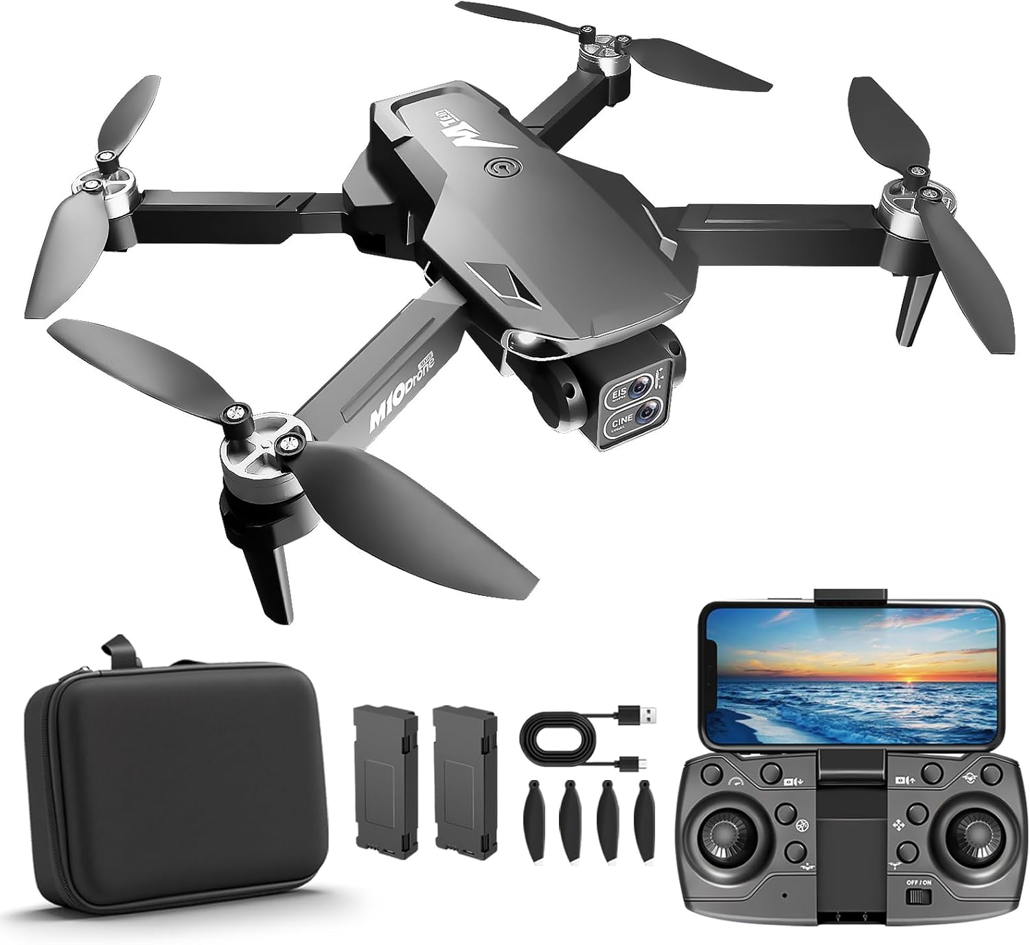 Drone with Camera for Adults Kids 2K Mini Drone One Key Take Off/Land FPV Drone with Brushless Motor, Altitude Hold, 3D Flips, 2 Batteries, Beginner drones with camera Under 249G