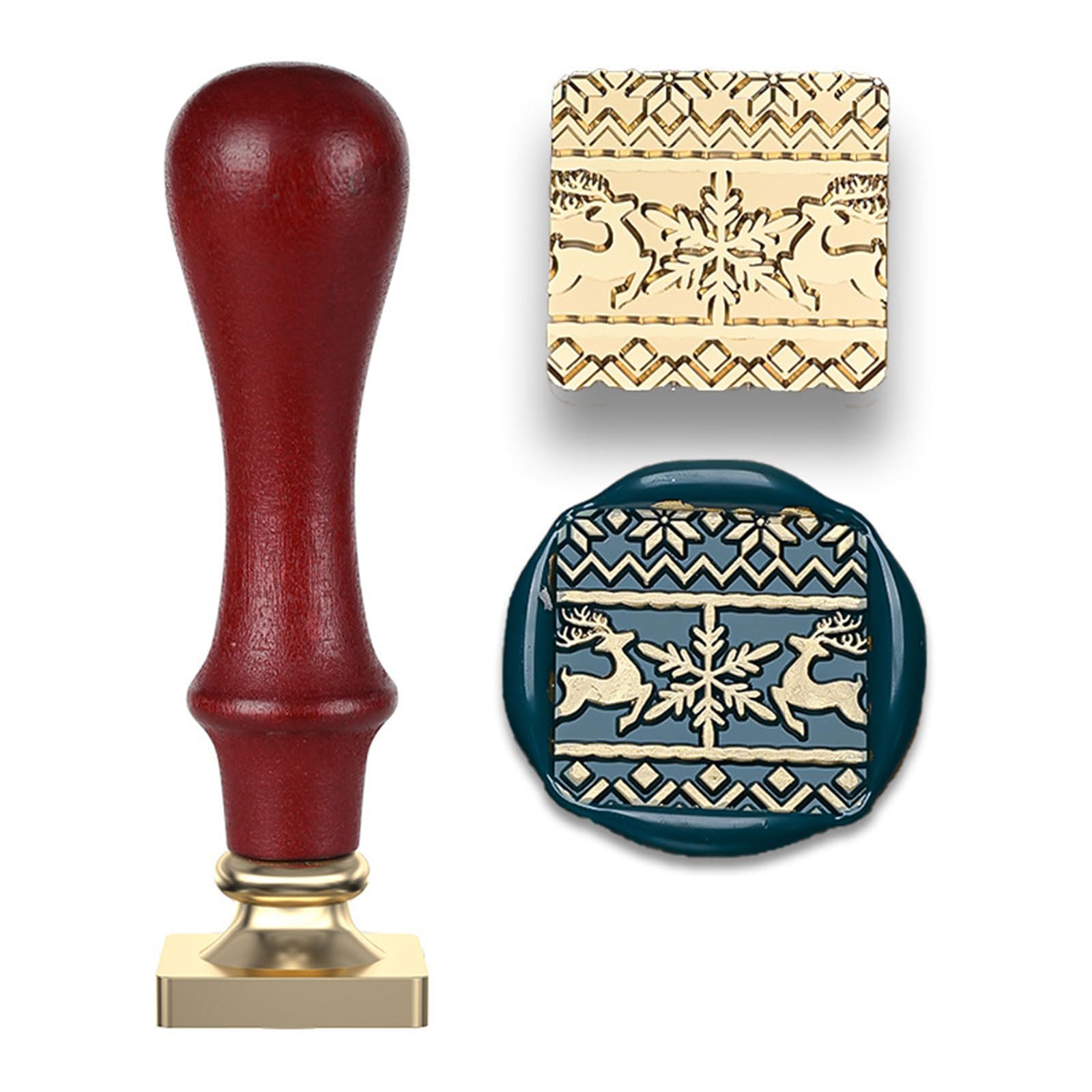 Tfaoys C Hristmas Seal Stamp Head Wood Handle Set For Seal Envelope Invitations Ard Raft Embellishment, Package Decorations Hristmas Envelope