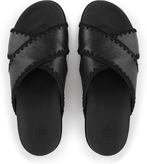 Penelope Slide Sandal - Women's Flat Fashion Slides with Soft Cushion Sole -Hand Crochet Slip On Sandals For Everyday