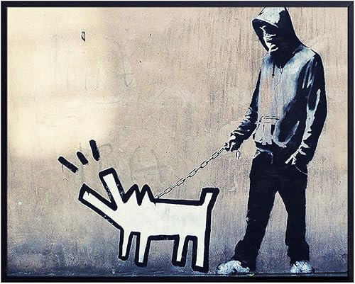 Banksy Graffiti - Cuadro decorativo para pared, moderno mural urbano de 8 x 10 pulgadas para el hogar, apartamento, dormitorio, sala de estar,
